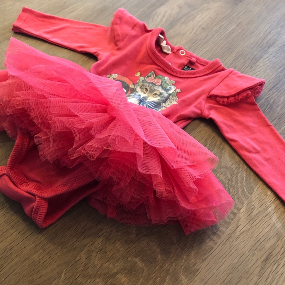 Red Riding Hood Tulle Onesie Dress